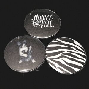 Set Of 3 Handmade Pierce The Veil Pins
